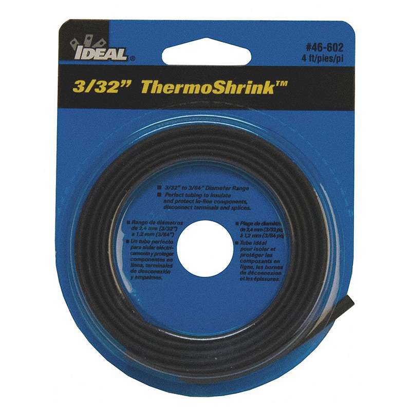 Thermo-Shrink® Polyolefin Straight Heat Shrink Tube with 0.122" Sleeve Diameter, 4' Long